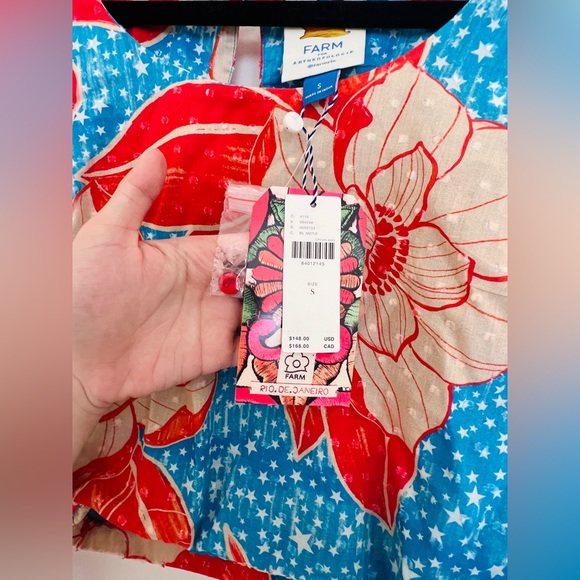 NWT Farm Rio x Anthropologie Puff-Sleeve Bubble Blouse - Picture 8 of 10